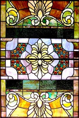 Stained Glass Ventilator Windows from Washington Avenue Temple (Evansville, IN). 	
