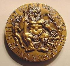David &amp; Goliath Medal - "Let Him Not Boast Who Puts His Armor On As He Who Puts It Off The Battle Done"