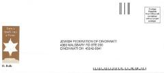 Envelope addressed to Jewish Federation of Cincinnati (Cincinnati, OH)