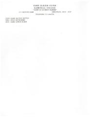 Letterhead from Rabbi Eliezer Silver Rabbinical College