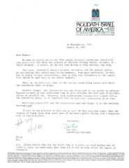 Agudath Israel of America (New York, New York) - Letter re: 59th Annual Convention, 1981