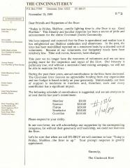 The Cincinnati Eruv (Cincinnati, OH) - Letter of Solicitation, 1989