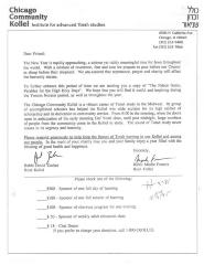 Chicago Community Kollel (Chicago, IL) - Letter of Solicitation, 1995