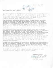 Cincinnati Hebrew Day School (Cincinnati, OH) - Letter of Solicitation, 1990