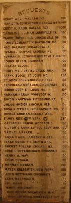 Marble Bequest Board from Hebrew Union College 