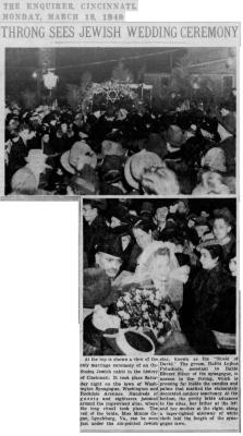 Marriage of Rabbi Leib Potashnik (Cincinnati, Ohio) Articles from March 1940