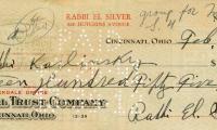 Check for $1,755 to Rabbi Karlinsky from Rabbi Eliezer Silver, 1940
