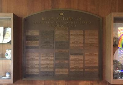 Congregation Anshei Sfard's (Louisville, KY) Benefactors of the Building Fund Plaque for the Dutchman's Lane Location