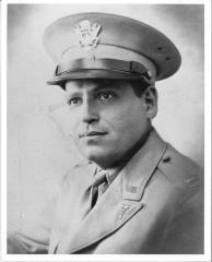 Photograph of Captain Nathan Silver, M.D., in Military uniform at 34th Evacuation Hospital 