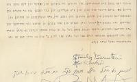 Agreement Written by Rabbi Eliezer Silver in 1942 Between Two Parties to Stop Their Personal Fight 