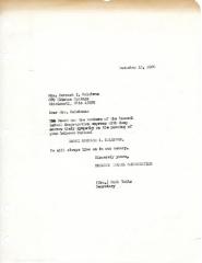 Letter from Kneseth Israel to Bernard Kalchman concerning the passing of her husband, December 18, 1966