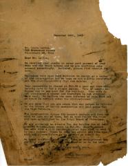 Letter Kneseth Israel to Louis Levine concerning partial payments, December 24, 1946