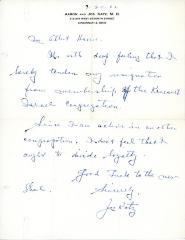 Letter from Joseph Katz to Kneseth Israel concerning leaving the congregation, September 20, 1962