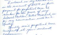 Letter from Abe Ostraw concerning perpetual care, December 31, 1968
