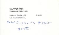 Cemetery upkeep statement for Howard Kessel from Kneseth Israel, April 17, 1972