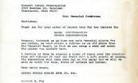 Letter from United States Bronze Sign Company to Kneseth Israel Cemetery concerning the fonts and lettering of memorial tablets ordered, September 19, 1973