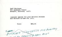 Cemetery upkeep statement for Zeff Brothers from Kneseth Israel, March 8, 1972