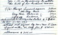 Anna Hadesh's cemetery account statement from Kneseth Israel beginning  January 1, 1967
