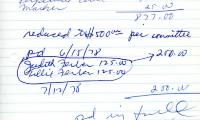 Elizabeth Ferber's cemetery account statement from Kneseth Israel beginning December 26, 1977