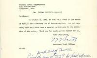 Letter from M. Scott to Kneseth Israel concerning a cemetery lot for Nathan Goldfarb, October 19, 1965