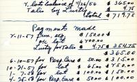 Morris Hadesh's cemetery account statement from Kneseth Israel beginning February 11, 1957