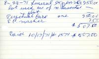 Ida Ferber's cemetery account statement from Kneseth Israel beginning August 12, 1971