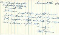 Letter from Nathan Vigran to Kneseth Israel concerning being unable to act as Chairman of the cemetery committee, January 19, 1959