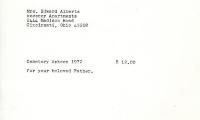 Statement for Edward Alberts, May 1, 1972