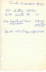 Ida Ferber's cemetery account statement from Kneseth Israel beginning August 12, 1971