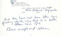 Cemetery upkeep statement for Rose Krasne from Kneseth Israel, May 21, 1971