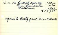 Marcus Mark's cemetery account statement from Kneseth Israel, beginning April 10, 1953
