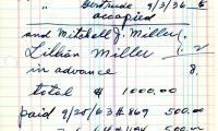 Abraham Miller's cemetery account statement from Kneseth Israel, beginning September 25, 1963