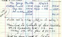 Libbye Miller's cemetery account statement from Kneseth Israel, beginning  August 31, 1961