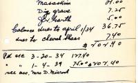David Misrach's cemetery account statement from Kneseth Israel, beginning March 1, 1934