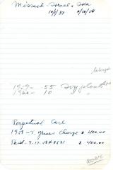 Misrach family's cemetery account statement from Kneseth Israel, beginning in 1959