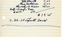 Rachel Miller's cemetery account statement from Kneseth Israel, beginning July 6, 1934