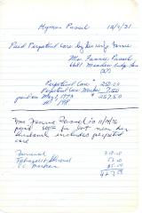 Hyman Passel's cemetery account statement from Kneseth Israel, beginning May 1, 1973