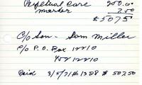 Sarah Miller's cemetery account statement from Kneseth Israel, beginning February 23, 1971
