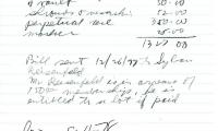 Sarah Reisenfeld's cemetery account statement from Kneseth Israel, beginning December 26, 1977