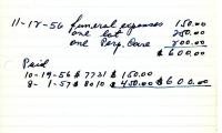 Masha Plost's cemetery account statement from Kneseth Israel, beginning in 1958