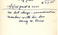 Sadie Price's cemetery account statement from Kneseth Israel, beginning December 4, 1945