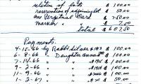 Sam Pinsky's cemetery account statement from Kneseth Israel, beginning September 22, 1966