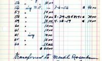 Louis Charles Rosenbaum's cemetery account statement from Kneseth Israel, beginning July 1954