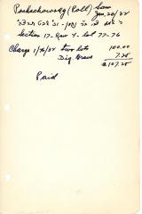 Sam Pochachowsky's cemetery account statement from Kneseth Israel, beginning January 26, 1932