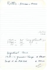 Ritter Family's cemetery account statement from Kneseth Israel, beginning in 1959