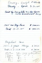 Herman Pertricoff's cemetery account statement from Kneseth Israel, beginning May 8, 1959