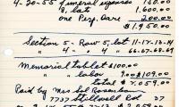 Sol Rosenbaum's cemetery account statement from Kneseth Israel, beginning April 20, 1955