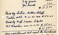 Harry Rubin's cemetery account statement from Kneseth Israel, beginning August 26, 1941