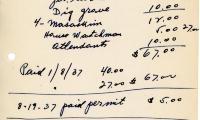 Sarah Rosenbaum's cemetery account statement from Kneseth Israel, beginning January 8, 1937