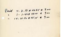 Mendl Rosenbaum's cemetery account statement from Kneseth Israel, beginning in 1940